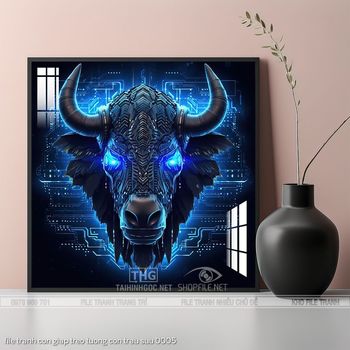 file tranh con giap treo tuong con trau suu 0005