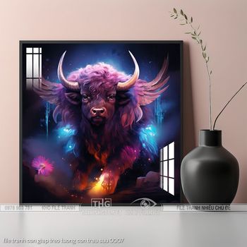 file tranh con giap treo tuong con trau suu 0007