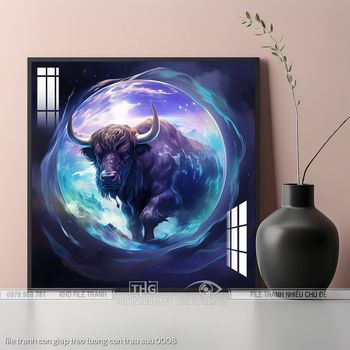 file tranh con giap treo tuong con trau suu 0008