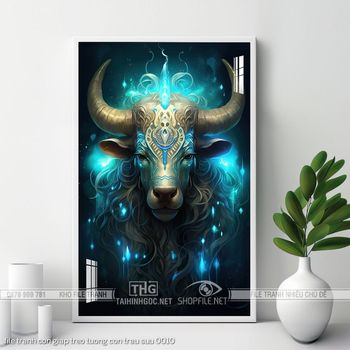 file tranh con giap treo tuong con trau suu 0010