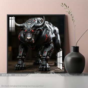 file tranh con giap treo tuong con trau suu 0011