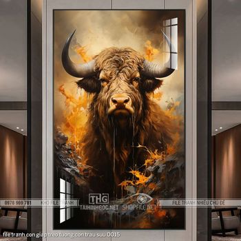 file tranh con giap treo tuong con trau suu 0015