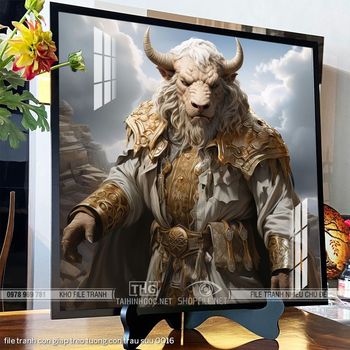 file tranh con giap treo tuong con trau suu 0016