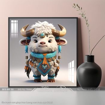 file tranh con giap treo tuong con trau suu 0018