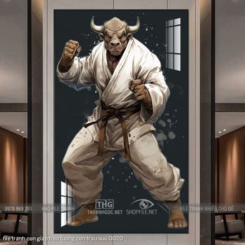 file tranh con giap treo tuong con trau suu 0020