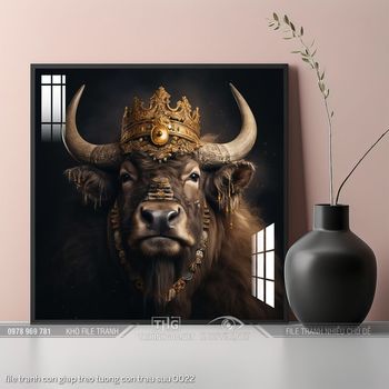 file tranh con giap treo tuong con trau suu 0022