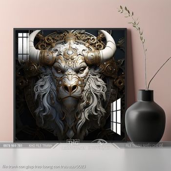 file tranh con giap treo tuong con trau suu 0023