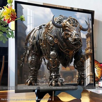 file tranh con giap treo tuong con trau suu 0029