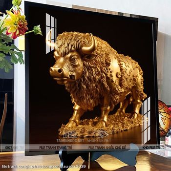 file tranh con giap treo tuong con trau suu 0039