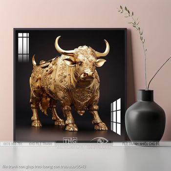 file tranh con giap treo tuong con trau suu 0043