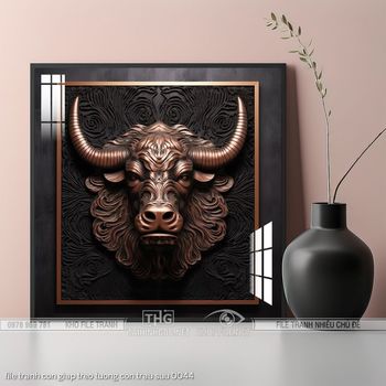 file tranh con giap treo tuong con trau suu 0044