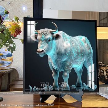 file tranh con giap treo tuong con trau suu 0046