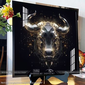 file tranh con giap treo tuong con trau suu 0047