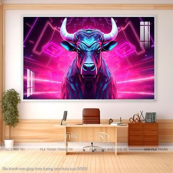 file tranh con giap treo tuong con trau suu 0050