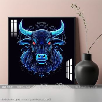 file tranh con giap treo tuong con trau suu 0051