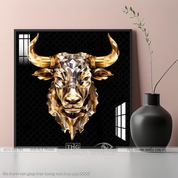 file tranh con giap treo tuong con trau suu 0056