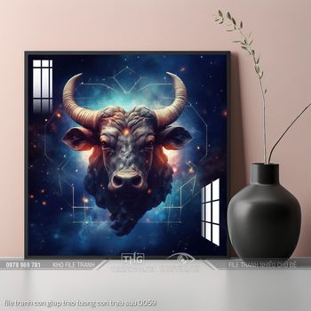 file tranh con giap treo tuong con trau suu 0059