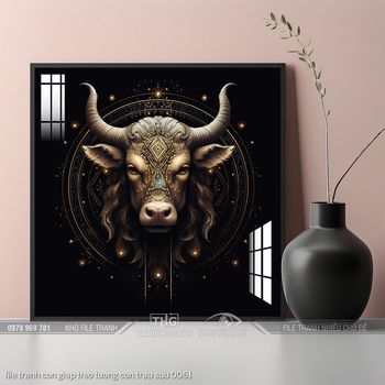 file tranh con giap treo tuong con trau suu 0061