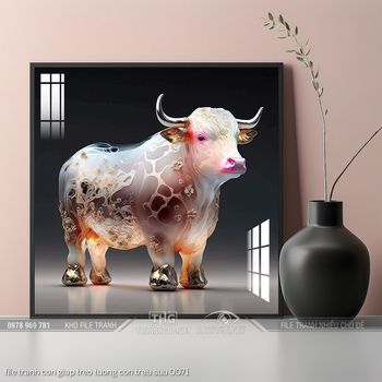 file tranh con giap treo tuong con trau suu 0071