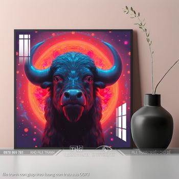 file tranh con giap treo tuong con trau suu 0073