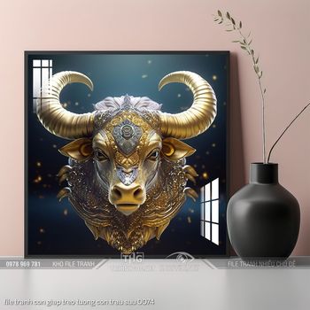 file tranh con giap treo tuong con trau suu 0074