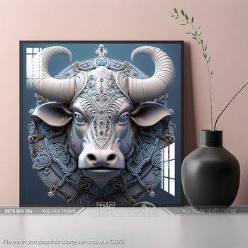 file tranh con giap treo tuong con trau suu 0075