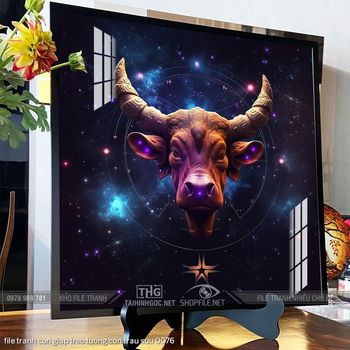 file tranh con giap treo tuong con trau suu 0076