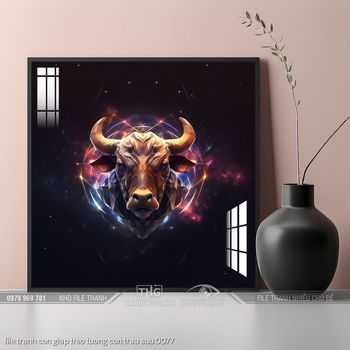 file tranh con giap treo tuong con trau suu 0077