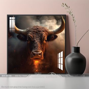 file tranh con giap treo tuong con trau suu 0078