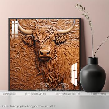 file tranh con giap treo tuong con trau suu 0096