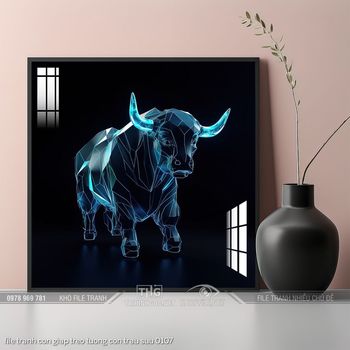 file tranh con giap treo tuong con trau suu 0107