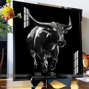 file tranh con giap treo tuong con trau suu 0109