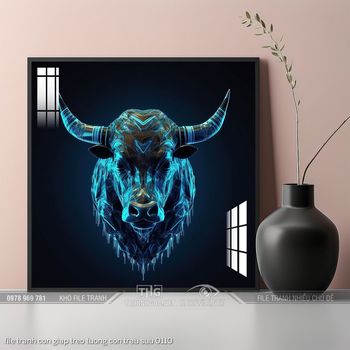 file tranh con giap treo tuong con trau suu 0110