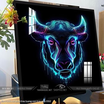 file tranh con giap treo tuong con trau suu 0112