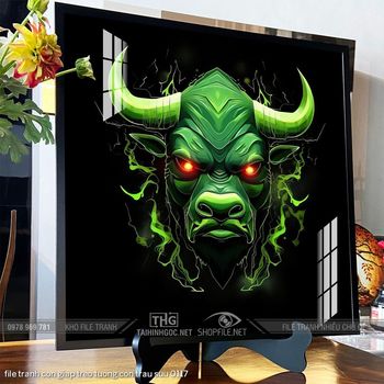 file tranh con giap treo tuong con trau suu 0117