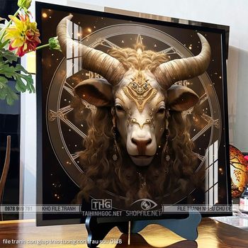 file tranh con giap treo tuong con trau suu 0118