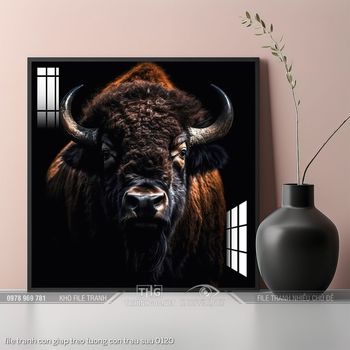 file tranh con giap treo tuong con trau suu 0120