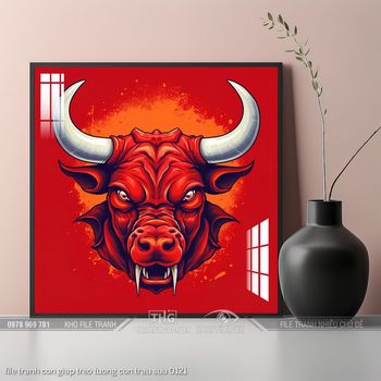 file tranh con giap treo tuong con trau suu 0121