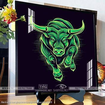 file tranh con giap treo tuong con trau suu 0123