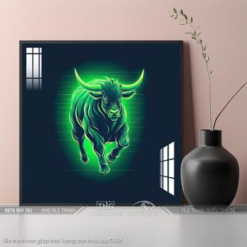 file tranh con giap treo tuong con trau suu 0124