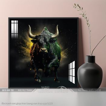 file tranh con giap treo tuong con trau suu 0133