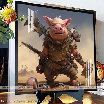 file tranh con giap treo tuong con trau suu 0137