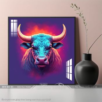 file tranh con giap treo tuong con trau suu 0142