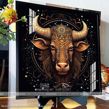 file tranh con giap treo tuong con trau suu 0146