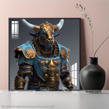 file tranh con giap treo tuong con trau suu 0152