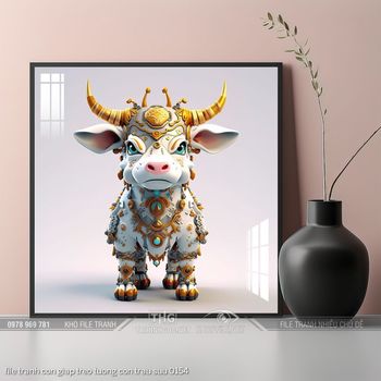 file tranh con giap treo tuong con trau suu 0154