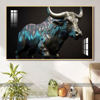 file tranh con giap treo tuong con trau suu 0176