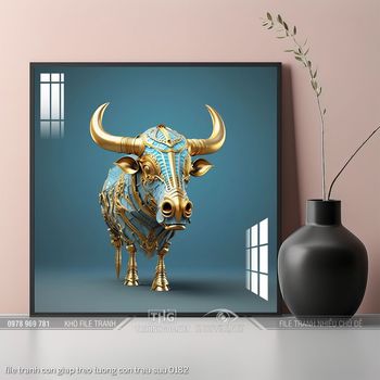 file tranh con giap treo tuong con trau suu 0182