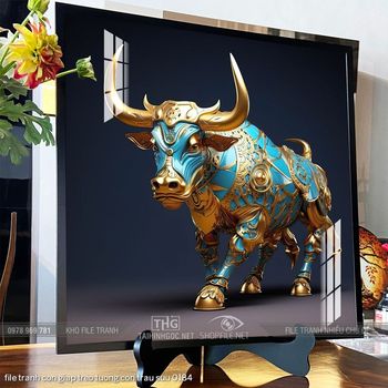 file tranh con giap treo tuong con trau suu 0184