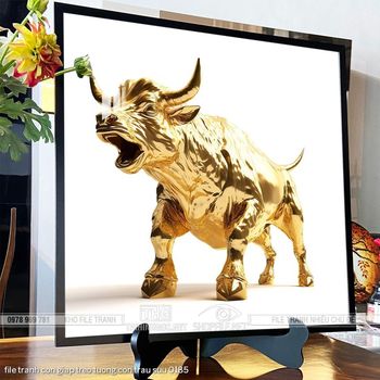 file tranh con giap treo tuong con trau suu 0185